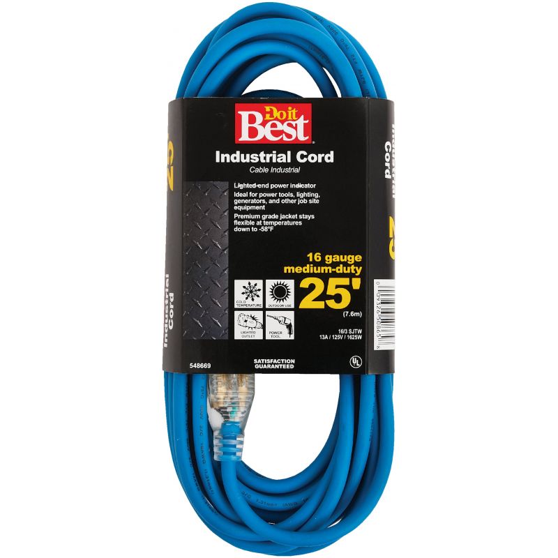 Do it Best 16/3 Industrial Outdoor Extension Cord Blue, 13