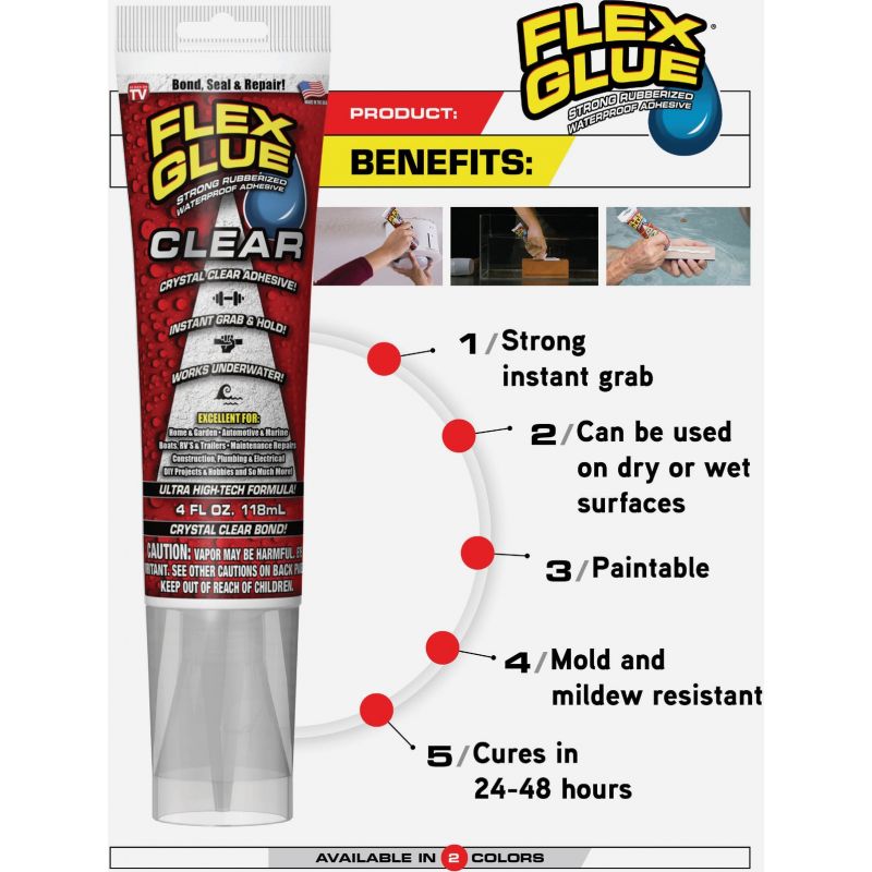 Flex Glue Multi-Purpose Adhesive 4 Oz., Clear (Pack of 6)