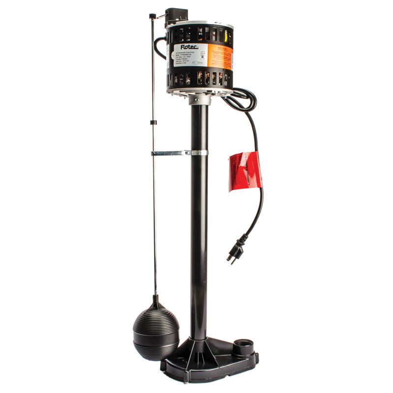 Pentair FPPM3600D Pedestal Sump Pump, 115 V, 0.33 hp, 1-1/4 in Outlet, 3000 gph, Thermoplastic