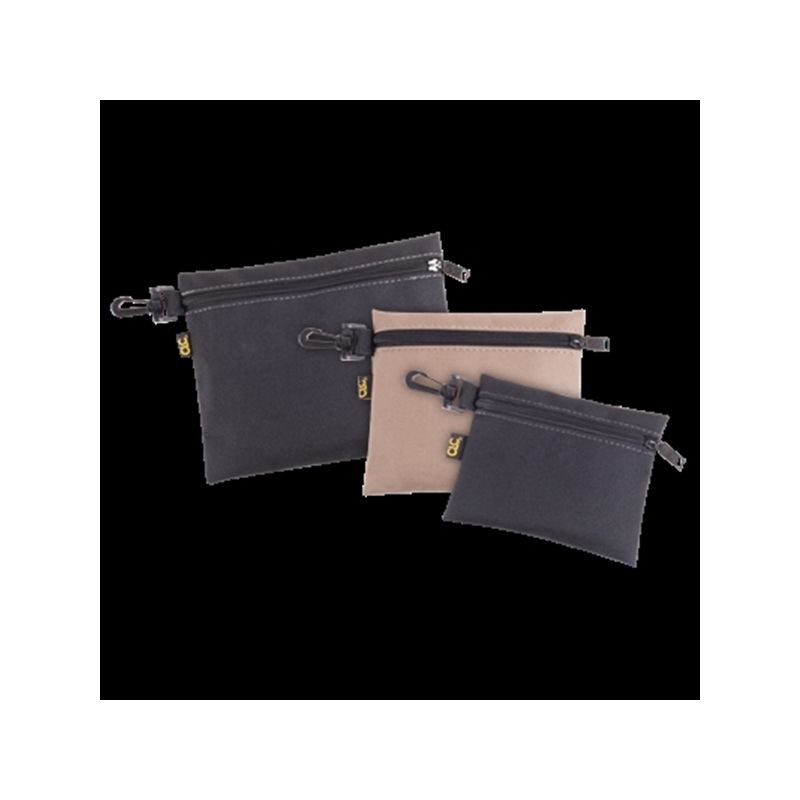 CLC Tool Works Series 1100 Zipper Bag, 1-Pocket, Polyester, Black/Khaki Black/Khaki