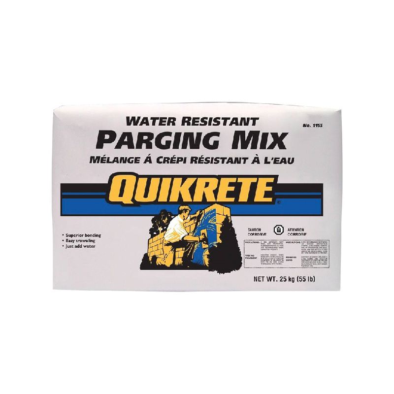 Quikrete 115525 Parging Mix, Brown/Gray, Granules, 25 kg Bag Brown/Gray