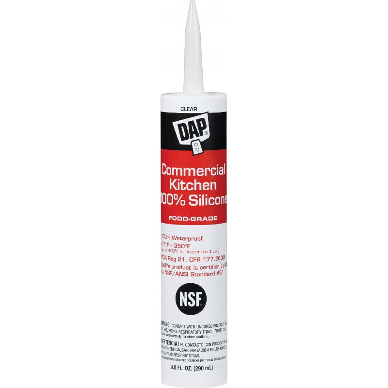 DAP Commercial Kitchen Food-Grade Silicone Sealant 9.8 Oz., Clear