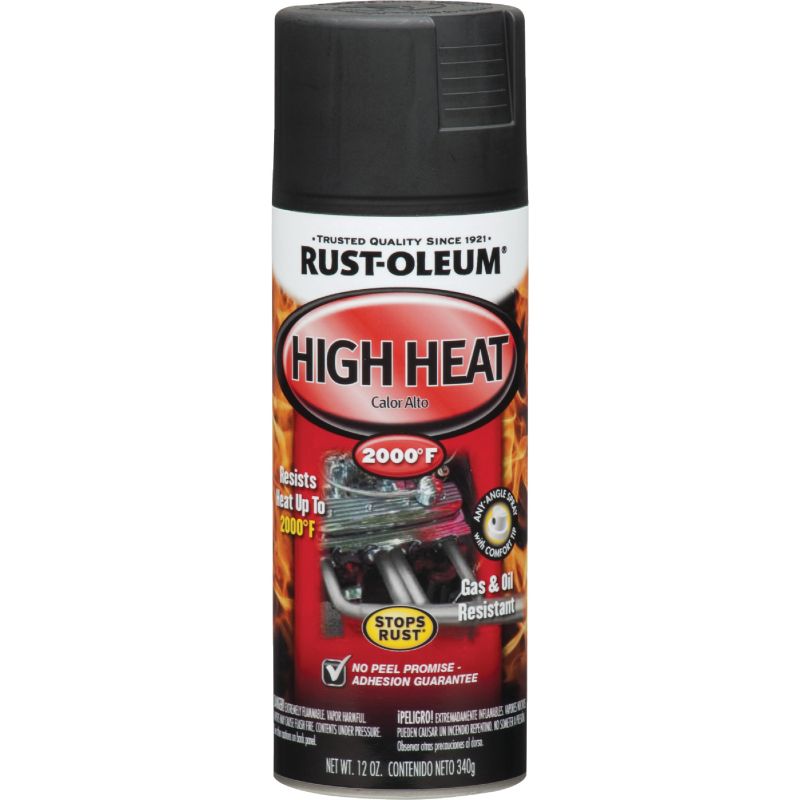 Rust-Oleum Stops Rust Automotive High Heat Spray Paint Flat Black, 12 Oz.