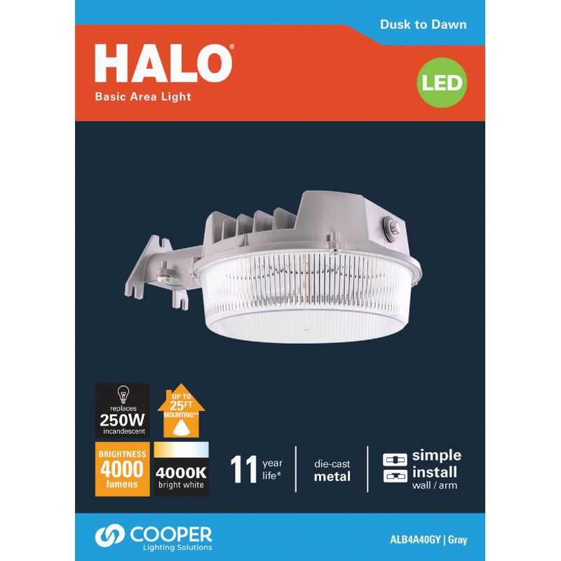 Halo Basic LED Outdoor Area Light Fixture 7.9 In. W. X 4.3 In. H., Gray