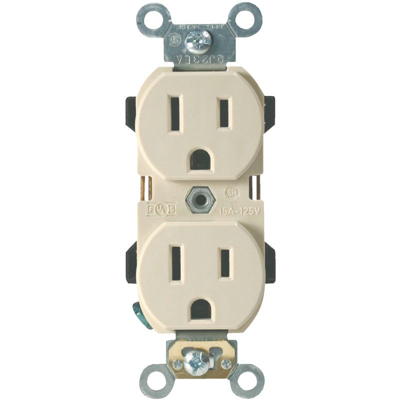 Leviton Industrial Grade Duplex Outlet Ivory, 15A