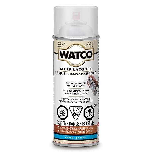 Rust-Oleum Watco 63081 Lacquer Clear Wood Finish Spray, 11.25 oz, Clear  Gloss