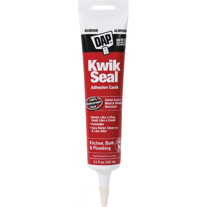 Dap Kwik Seal Kitchen &amp; Bath Adhesive Caulk Almond, 5.5 Oz.