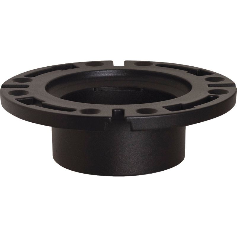 Sioux Chief 3 In. Hub/Inside 4 In. ABS Open Toilet Flange w/1-Pc. Plastic Ring 4 In. X 3 In.