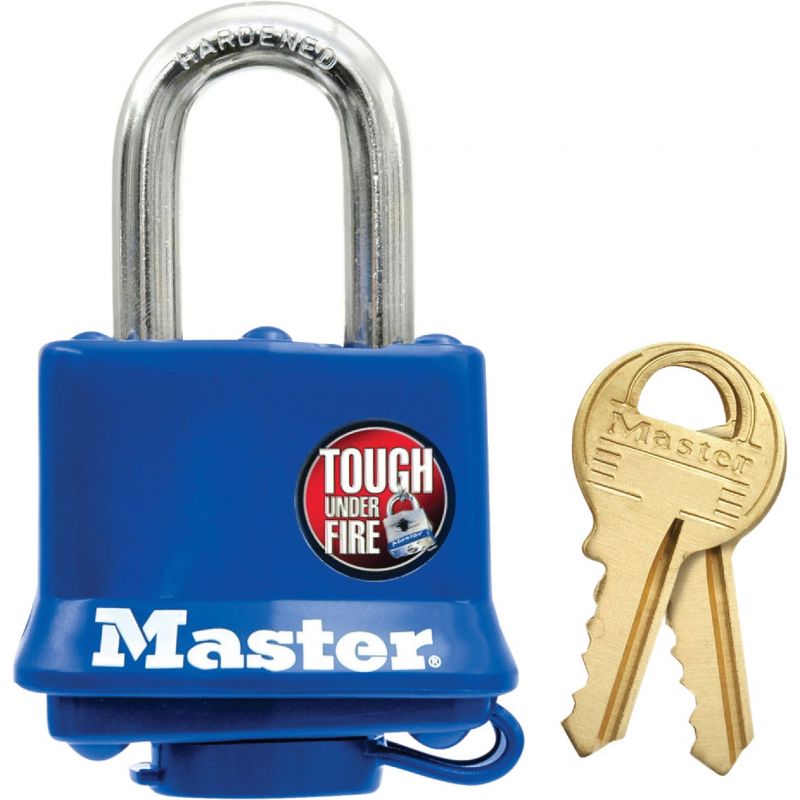 Master Lock Blue Covered Laminated Steel Pin Tumbler Padlock