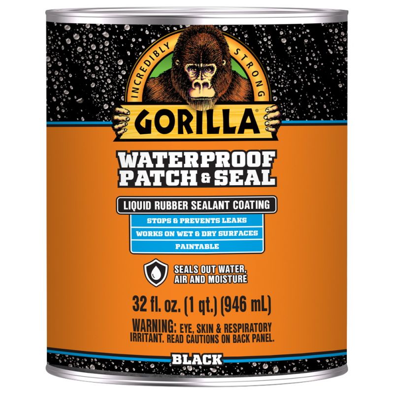 Gorilla 105338 Rubberized Coating, Waterproof, Black, 32 oz Black (Pack of 6)