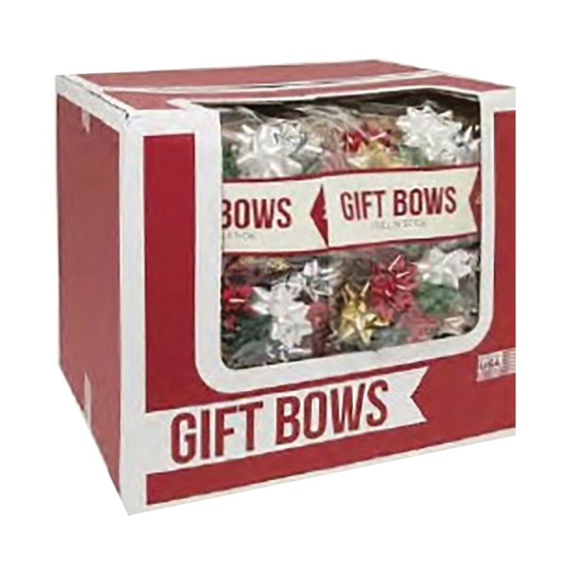 Hometown Holidays 68722 Gift Bow, Star Shape Design, Plastic, Multi-Color Multi-Color