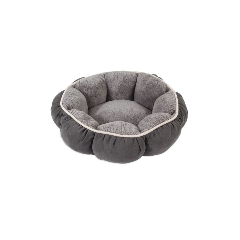 Aspenpet 27459 Pillow Pet Bed, 18 in Dia, 18 in L, 18 in W, Puffy Round Pattern, Poly Fiber Fill, Assorted Assorted