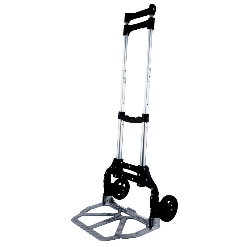 ProSource 85-611-A Cart, 150 lbs, 15-1/8 in L Platform, 11 in W Platform, 2-Wheel, Aluminum Silver/Black