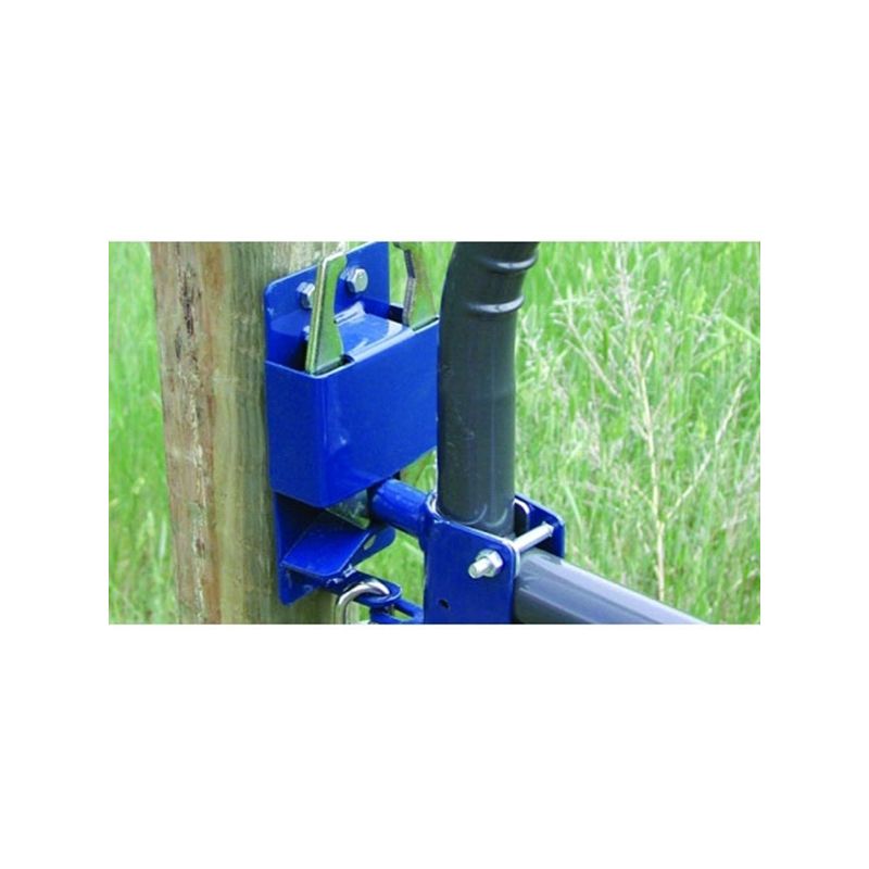 SpeeCo S16100100 Gate Latch, 2-Way, Lockable, Steel, Blue, For: 1-1/4 to 2 in OD Round Tube Gate Blue