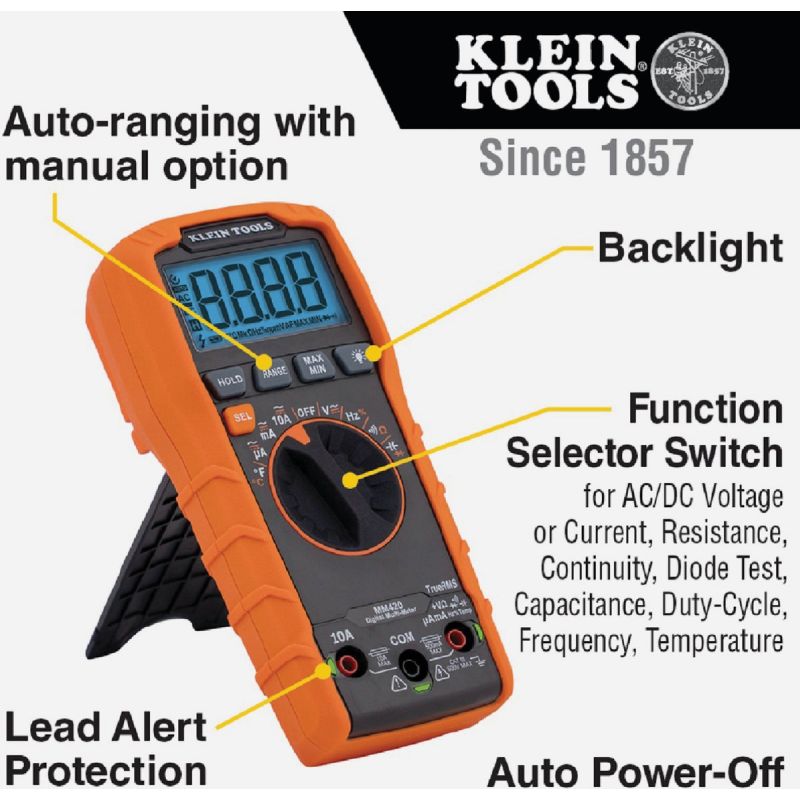 Klein 600V Auto Ranging Digital Multimeter