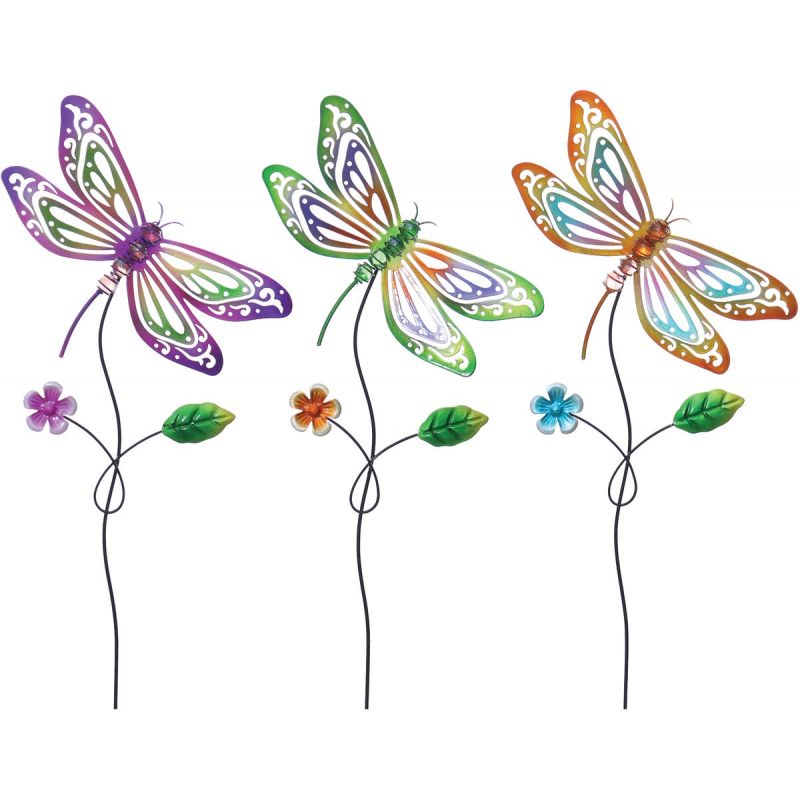 Alpine Dragonfly Garden Stake Lawn Ornament Assorted (Pack of 18)