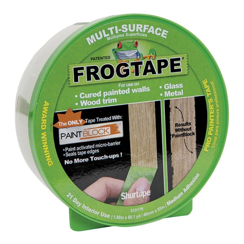 FrogTape 1358464 Painting Tape, 60 yd L, 1.88 in W, Green Green