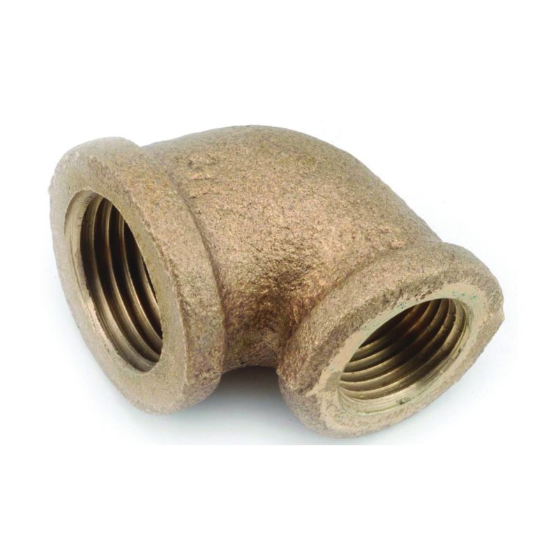 Anderson Metals 738105-0602 Reducing Pipe Elbow, 3/8 x 1/8 in, FIP, 90 deg Angle, Brass, 200 psi Pressure Red