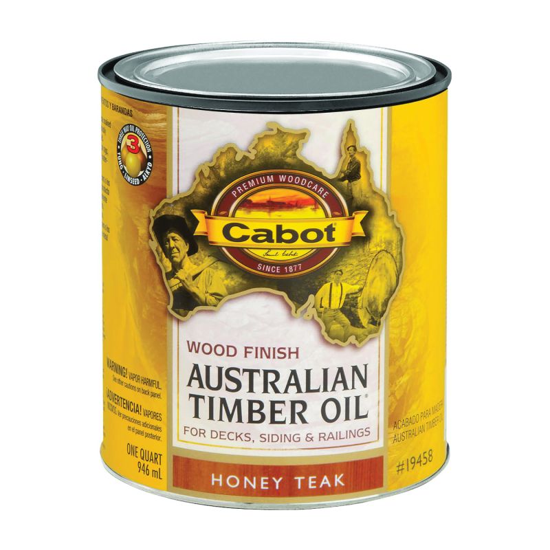 Cabot 05 Australian Timber Oil, Honey Teak, Liquid, 1 qt, Can Honey Teak
