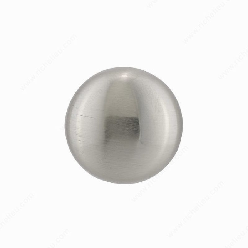 Richelieu DP3295195 Cabinet Knob, 1-1/4 in Projection, Metal, Brushed Nickel 1-1/4 In Dia, Contemporary