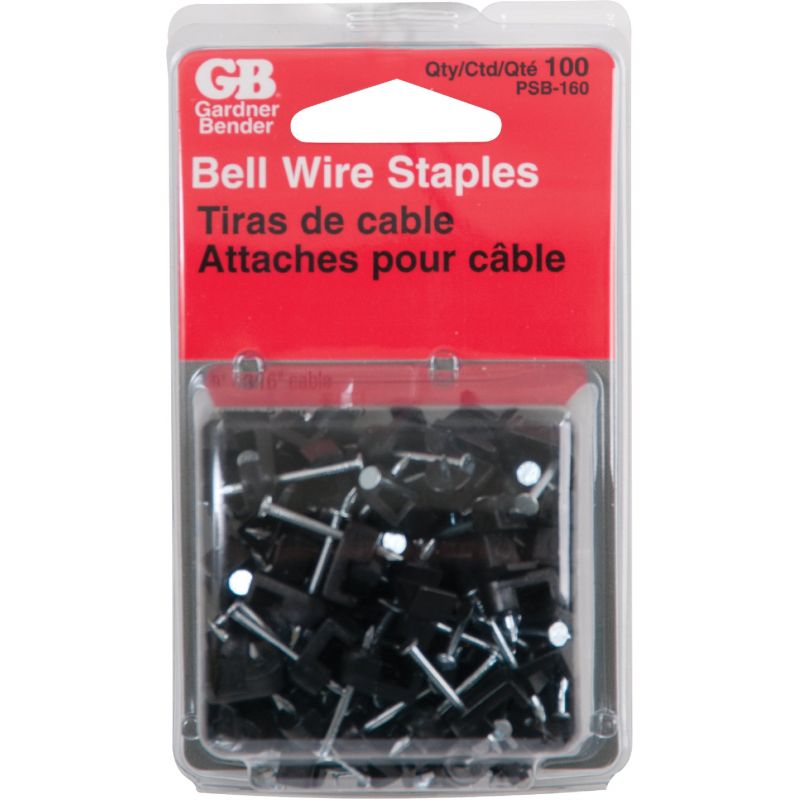 Gardner Bender Low Voltage Bell Wire Staple 3/16 In., Black