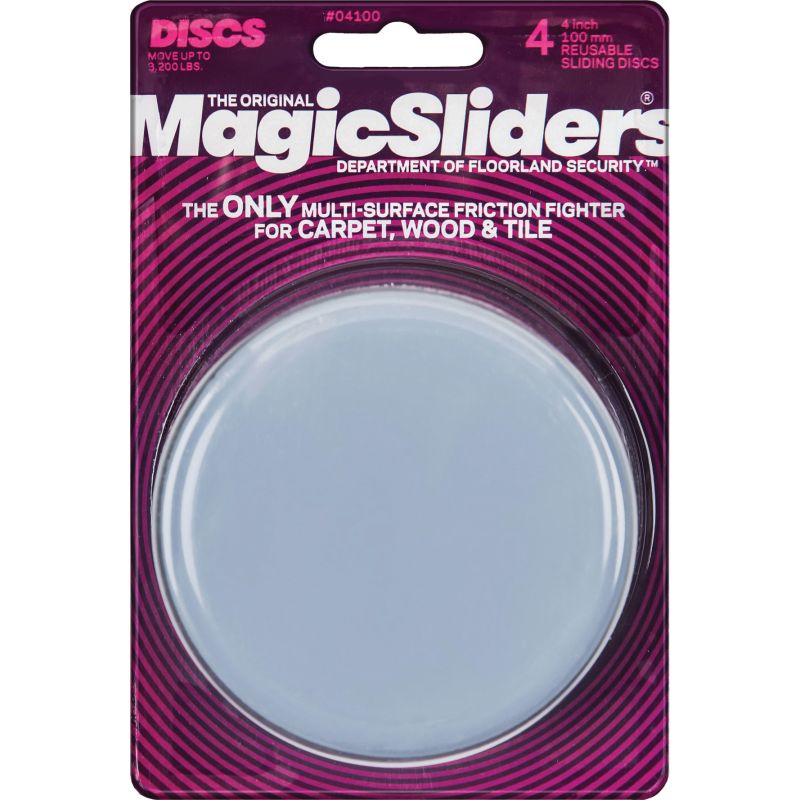 Magic Sliders Round Reusable Magic Sliders 4 In., Gray