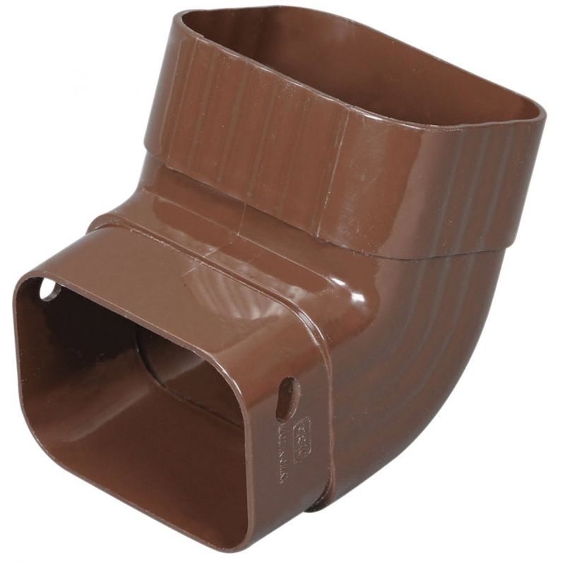 Amerimax Vinyl Front Downspout Elbow Brown