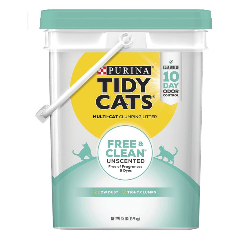 Tidy Cats Free &amp; Clean 16858 Clumping Cat Litter, 35 lb Pail
