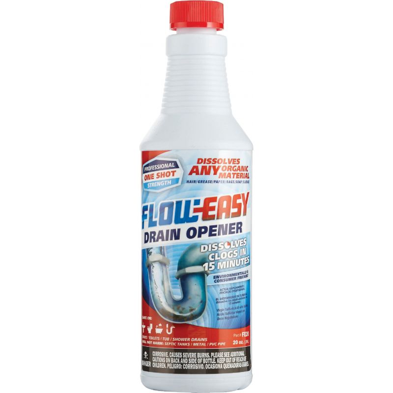 Flow-Easy Professional Liquid Drain Cleaner 20 Oz. (Pack of 12)