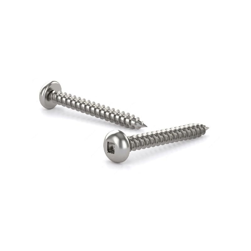Reliable PKAS1034MR Screw, 3/4 in L, Pan Head, Square Drive, Self-Tapping, Type A Point, Stainless Steel