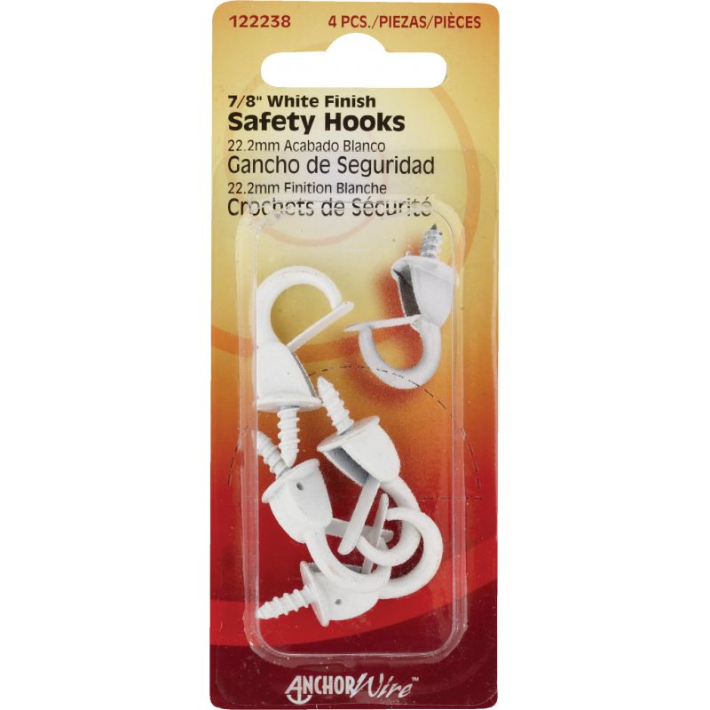 Hillman Anchor Wire 7/8 In. Safety Hook White