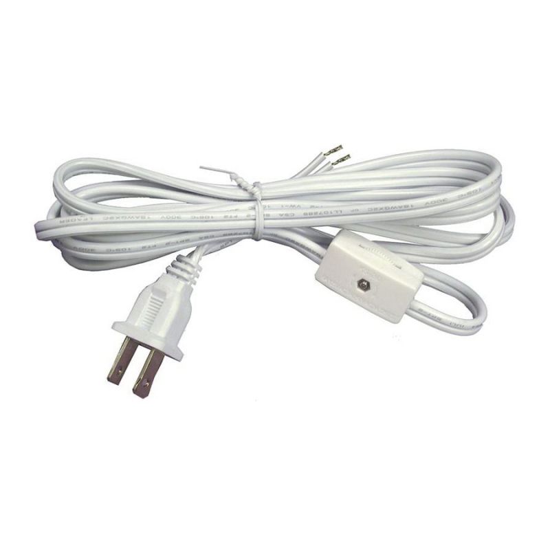 Atron LA945 Lamp Cord with In-Line Switch, 6 ft L, White Sheath