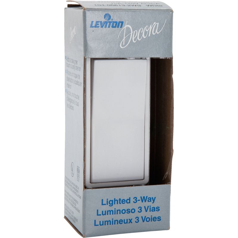 Leviton Decora Illuminated 3-Way Switch White, 15
