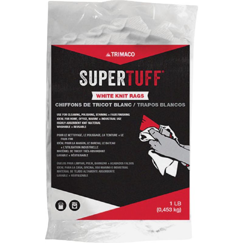 Trimaco SuperTuff White Knit Staining Rags 1 Lb., White