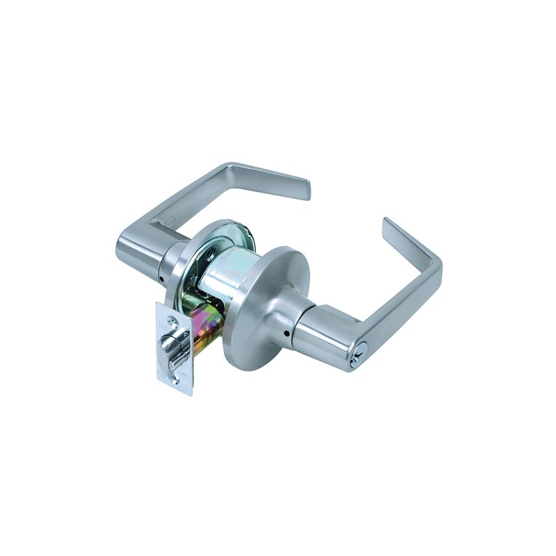 Tell Manufacturing CL100619 Storeroom Lever, Satin Chrome, Commercial, SCC Keyway, 2-3/8 to 2-3/4 in Backset