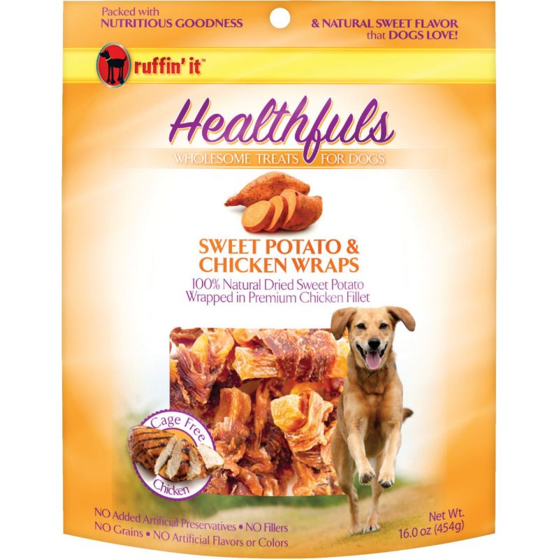 Ruffin&#039; it Healthfuls Sweet Potato And Chicken Wrap Dog Treat 1 Lb.