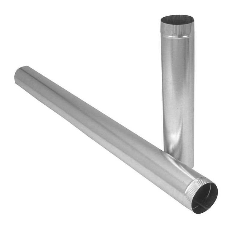 Imperial GV1604 Duct Pipe, 3 in Dia, 24 in L, 26 Gauge, Galvanized Steel, Galvanized (Pack of 10)