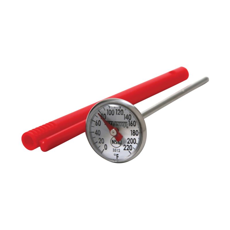 Taylor 3512 Thermometer, 0 to 220 deg F, Analog Display, Gray Gray