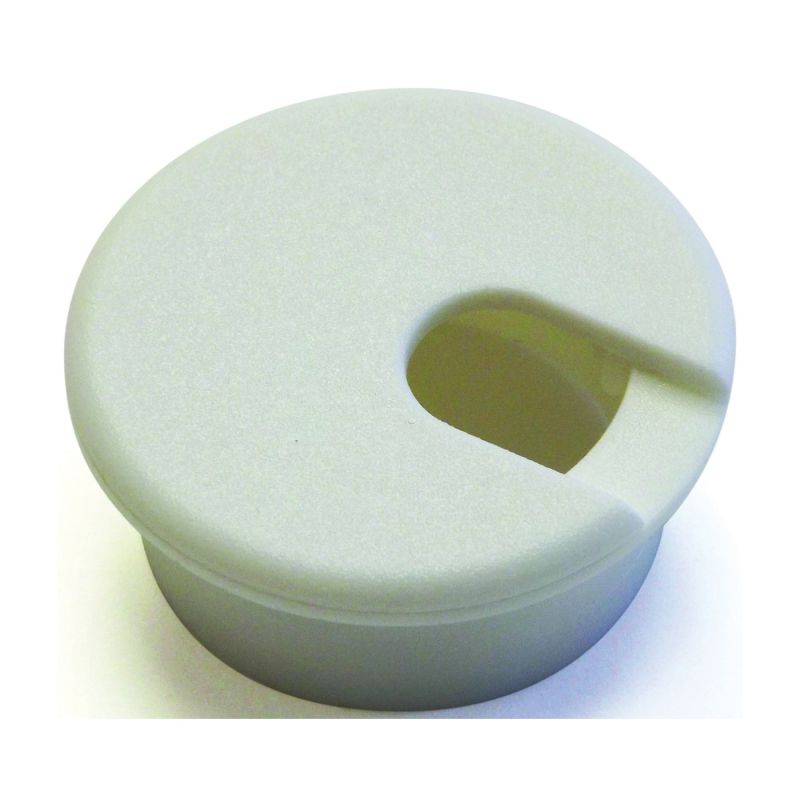 Jandorf 61622 Desk Grommet, 1-1/2 in Dia Cable, Polystyrene, Pure White Pure White