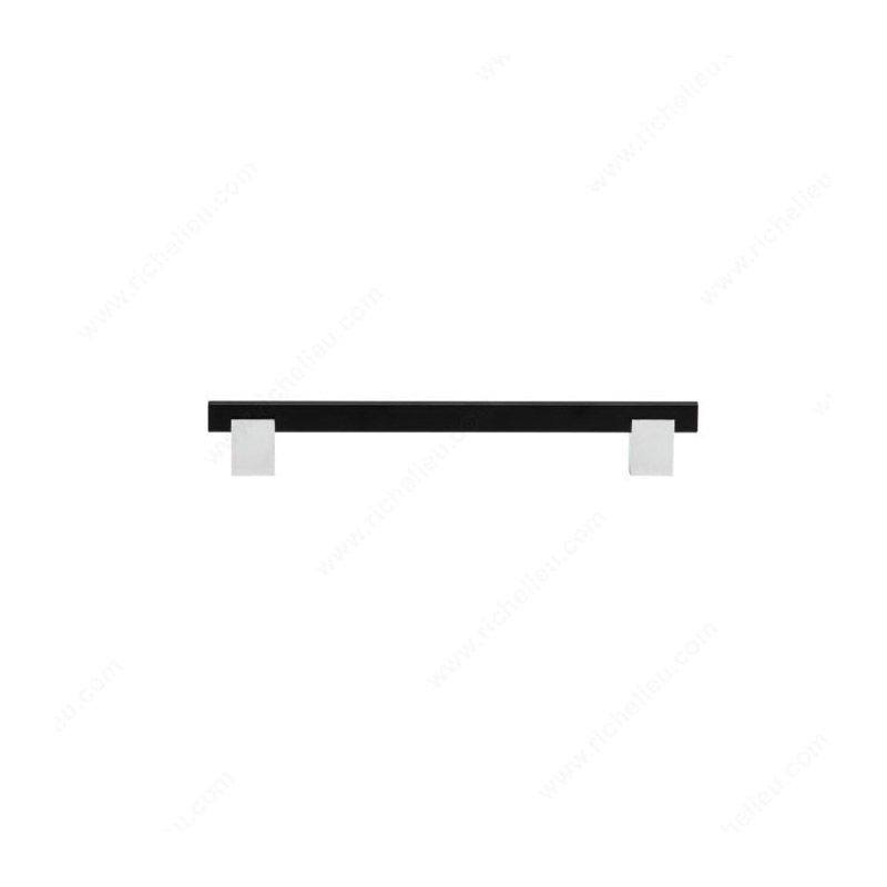 Richelieu BP905192140900 Cabinet Pull, 8-13/16 in L Handle, 1-11/32 in Projection, Aluminum/Metal, Chrome/Matte Black, Contemporary