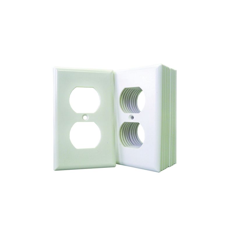 Eaton Wiring Devices 2132W-JP Receptacle Wallplate, 4-1/2 in L, 2-3/4 in W, 1 -Gang, Thermoset, White, High-Gloss White