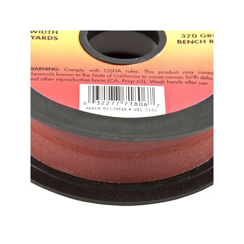 Forney 71806 Bench Roll, 1 in W, 10 yd L, 320 Grit, Premium, Aluminum Oxide Abrasive, Emery Cloth Backing