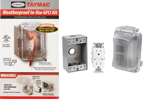 Taymac Part # MM510C - N3r Polyc Clear 1-Gang Weatherproof In-Use  Electrical Outlet Cover For Outdoor Outlet, Ufast 16-In-1, Horiz/Verti  Mount - Weather-Resistant Outlet Covers - Home Depot Pro