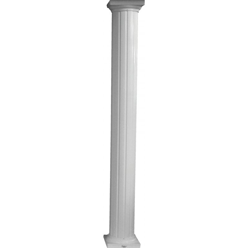 Crown Column Round Fluted Aluminum Column White
