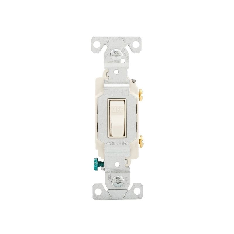 Eaton Wiring Devices CS120LA Toggle Switch, 20 A, 120, 277 VAC, PVC Housing Material, Light Almond Light Almond