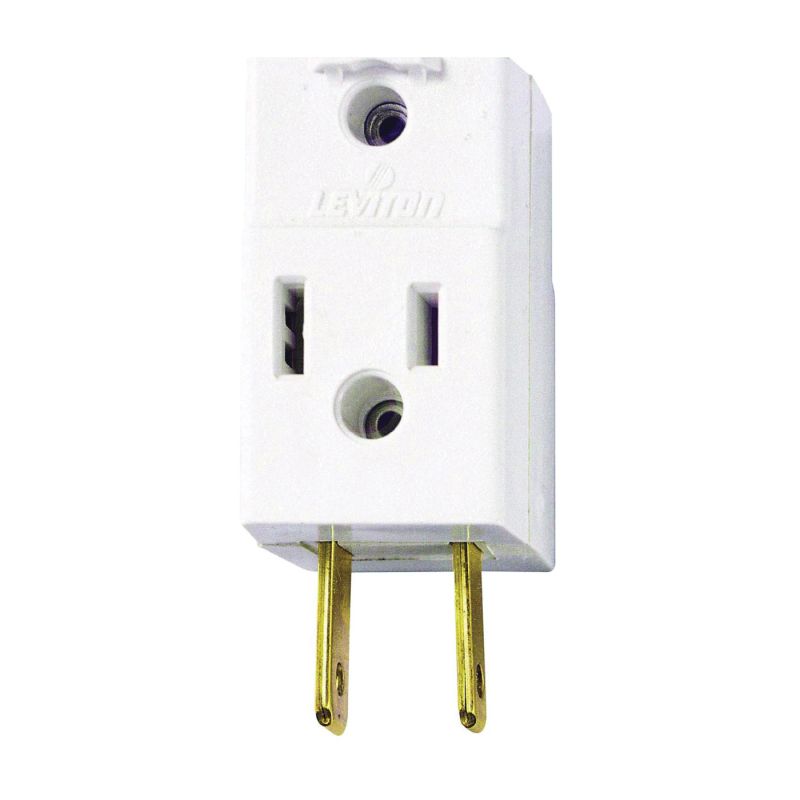 Leviton 002-00531-00W Triple Tap Outlet Adapter, 2 -Pole, 15 A, 125 V, 3 -Outlet, NEMA: NEMA 1-15R, White White