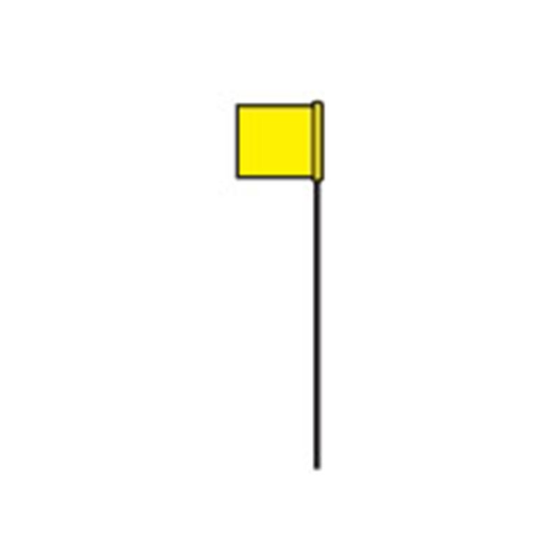 Hy-Ko SF-21/YL Safety/Boundary Stake Flag, 21 in L, 1-1/2 in W, Yellow, Vinyl Yellow (Pack of 25)