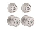 Kwikset Cove 92420-059 Entry Knob and Single Cylinder Deadbolt, Knob Handle, Classic, Colonial, Traditional Design