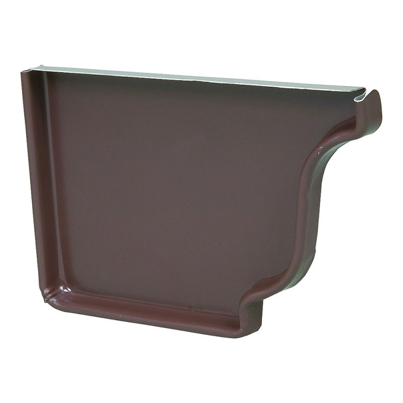 Amerimax 2520519 Gutter End Cap, 5 in L, Aluminum, Brown, For: 5 in K-Style Gutter System Brown