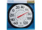 Taylor Image Gallery Easy Read Dial Outdoor Wall Thermometer White, Black Rim &amp; Numbers